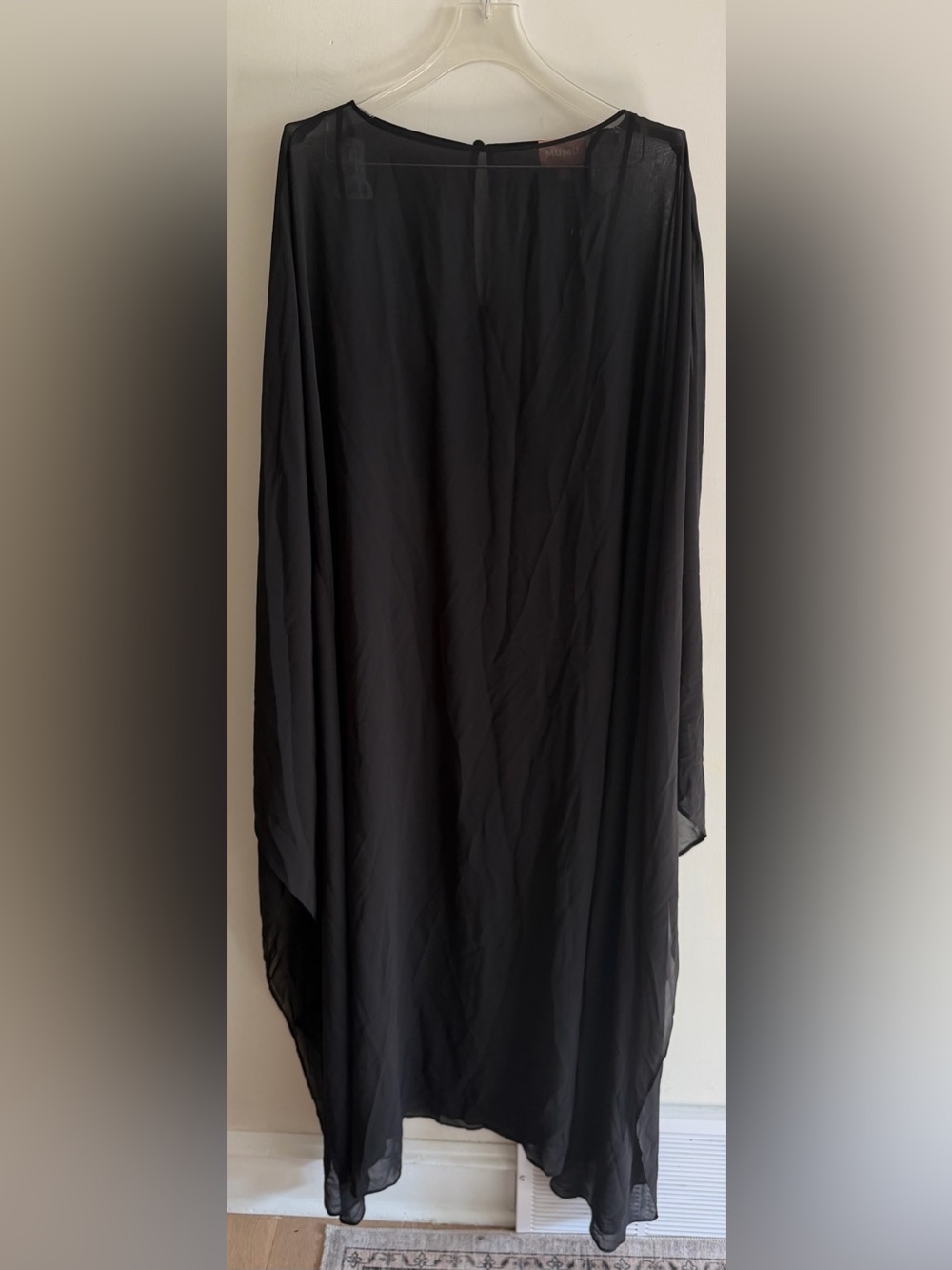 Show Me Your Mumu Olsen Maxi Dress Black Chiffon Kaftan Formal Wedding Guest Med - Picture 3 of 5